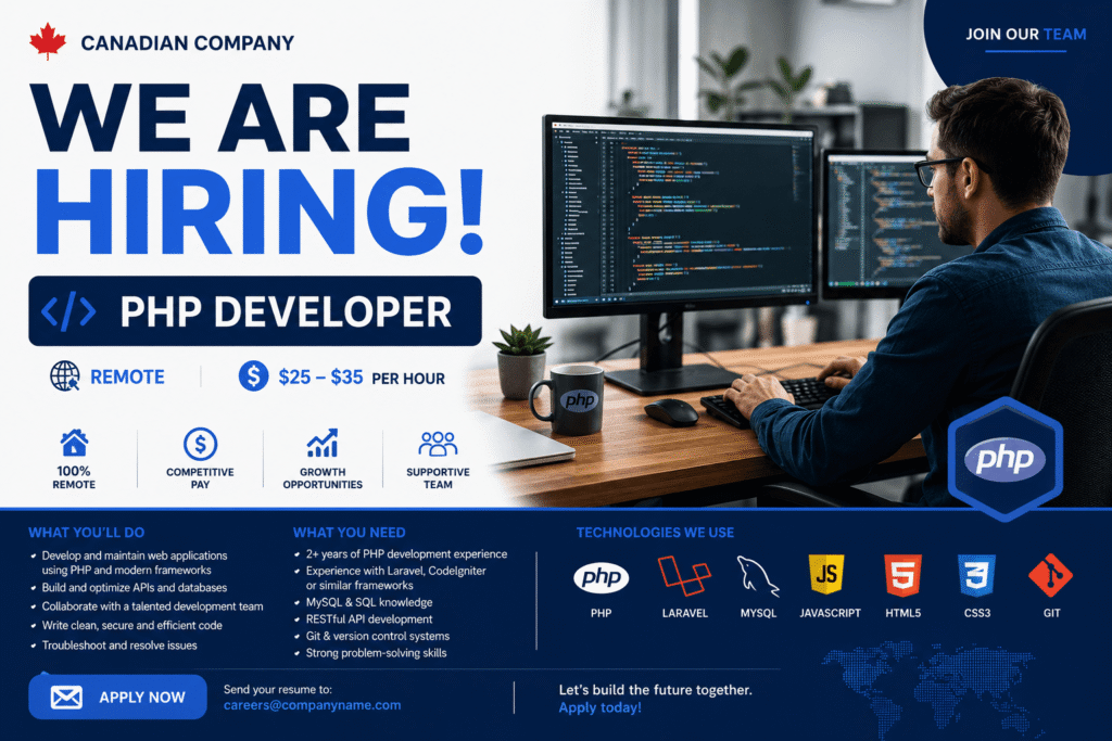 PHP Developer (Remote) – Full-Time Position PHP Developer